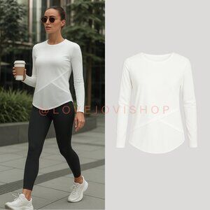 Athleisure | Zyia White Long Sleeve Yoga Top w Mesh Panel | Like New Condition